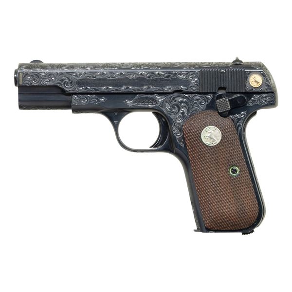 ENGRAVED COLT 1908 HAMMERLESS SEMI AUTO PISTOL