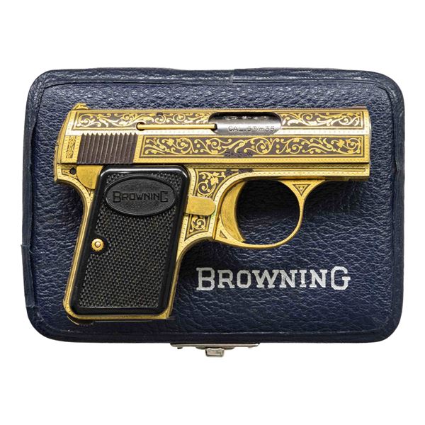 STUNNING GOLD DAMASCENE FN BABY BROWNING