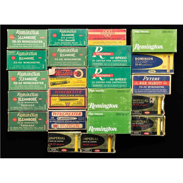 MIXED LOT OF VINTAGE MOSTLY LEVER GUN AMMO.