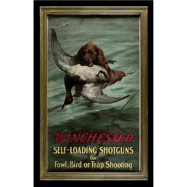 FRAMED VINTAGE WINCHESTER ADVERTISING POSTER FOR