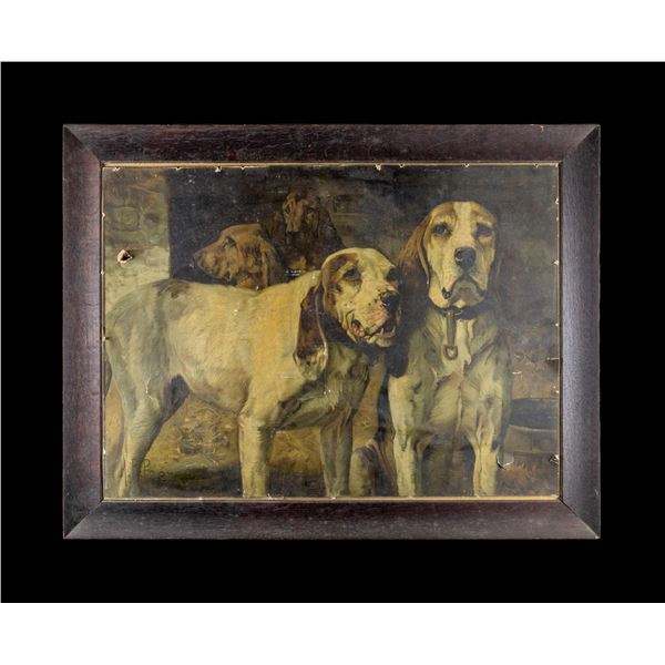 WINCHESTER HENRY R. POORE "BEAR DOGS" PRINT.