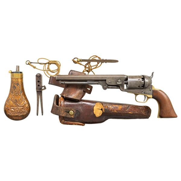SCARCE "KRIEGS MARINE" COLT NAVY REVOLVER, HOLSTER