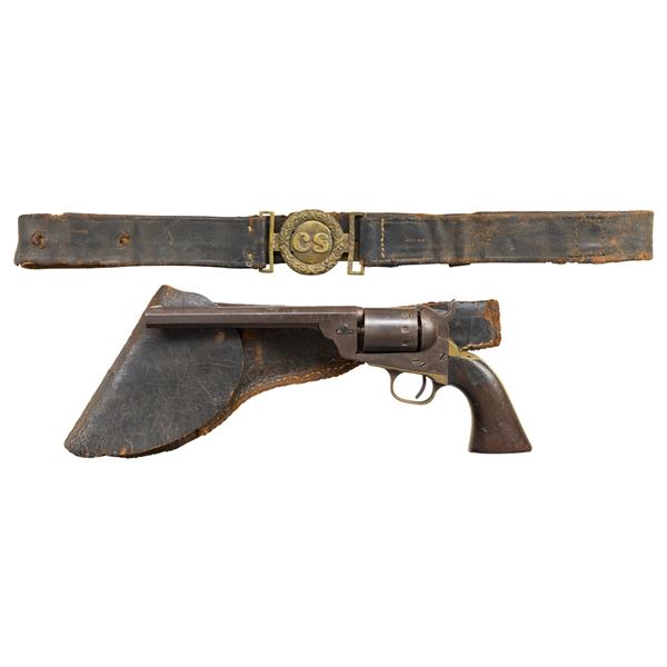 CONFEDERATE BELT, HOLSTER, AND MANHATTAN REVOLVER