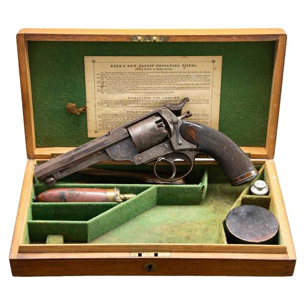 FACTORY ENGRAVED AND CASED KERR REVOLVER.