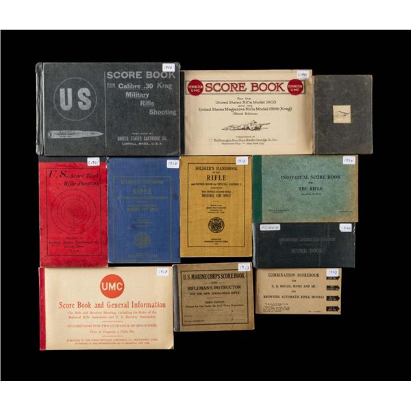 0ELEVEN UNITED STATES RIFLEMAN'S SCORE BOOKS 1886-