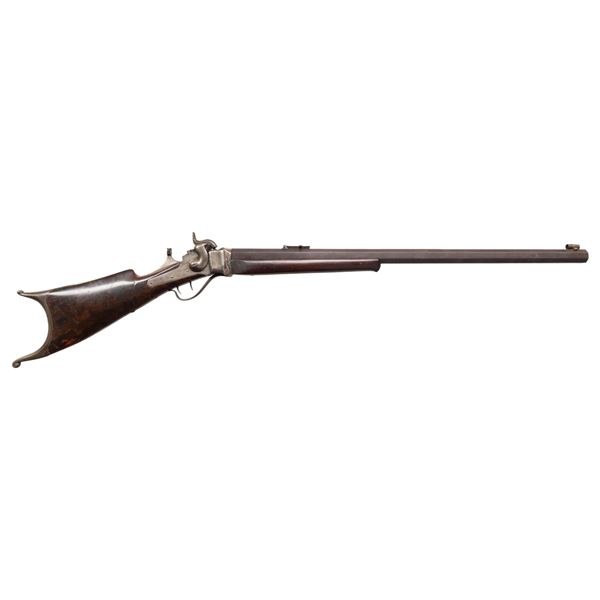 CUSTOM BENCH TARGET STYLE SHARPS PERCUSSION RIFLE.