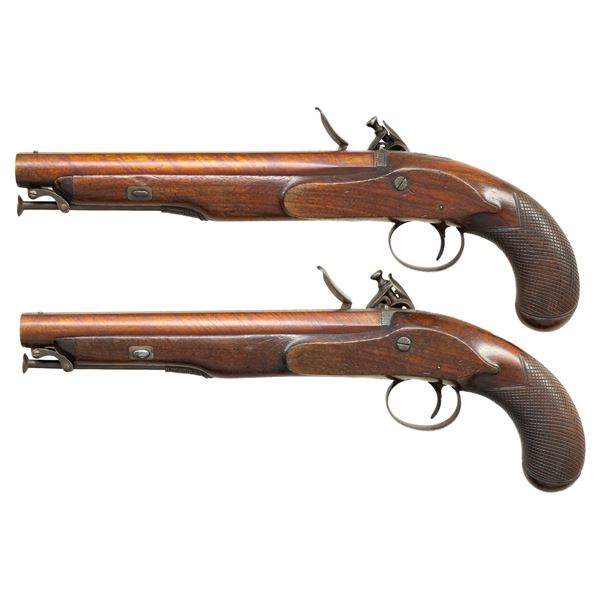 PAIR OF SCOTTISH MOUNTED OFFICER'S FLINTLOCK
