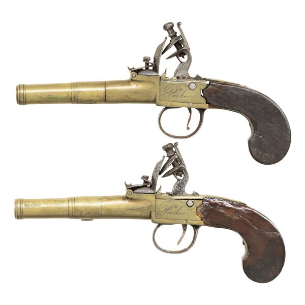 CASED PAIR B. PARKER SCREW BARREL BOXLOCK