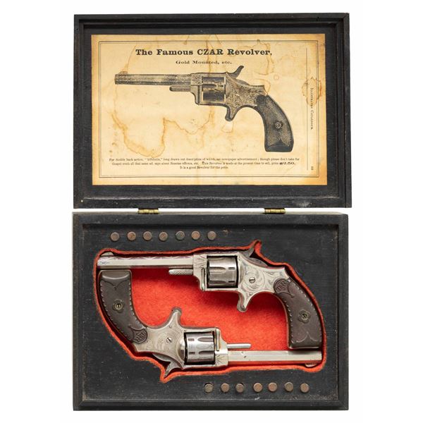 CASED PAIR OF HOPKINS AND ALLEN ENGRAVED CZAR SA