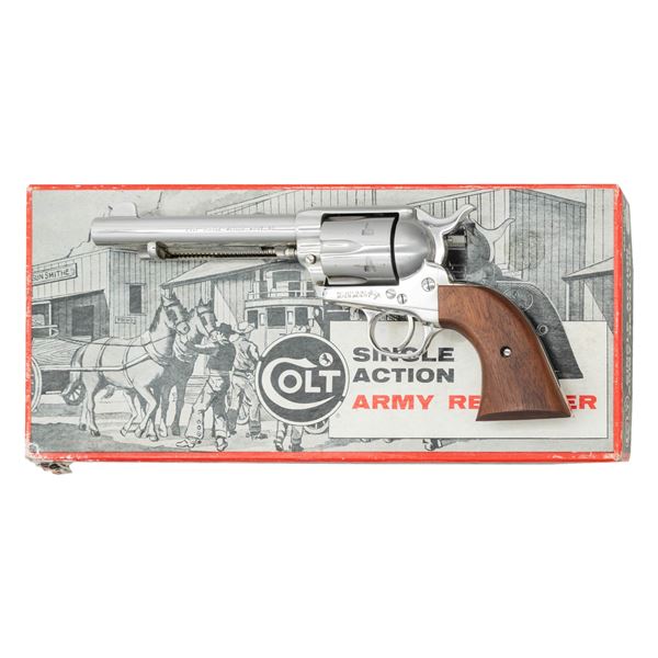 COLT 2ND GEN, NICKEL, STAGECOACH BOX SAA REVOLVER.