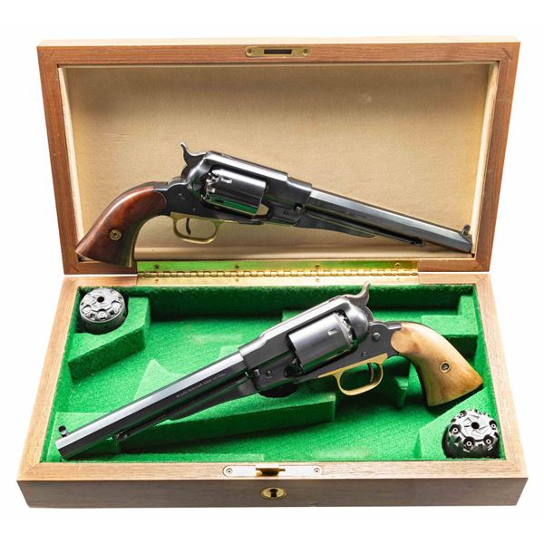 CASED PAIR OF F. LLI PIETTA 1858 ARMY REVOLVERS