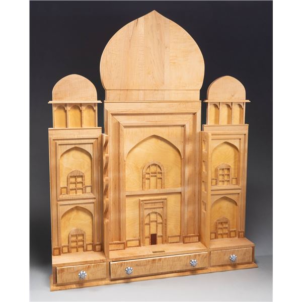 FOUR CUSTOM BUILT GUN RACKS FOR ISLAMIC MUSKETS.