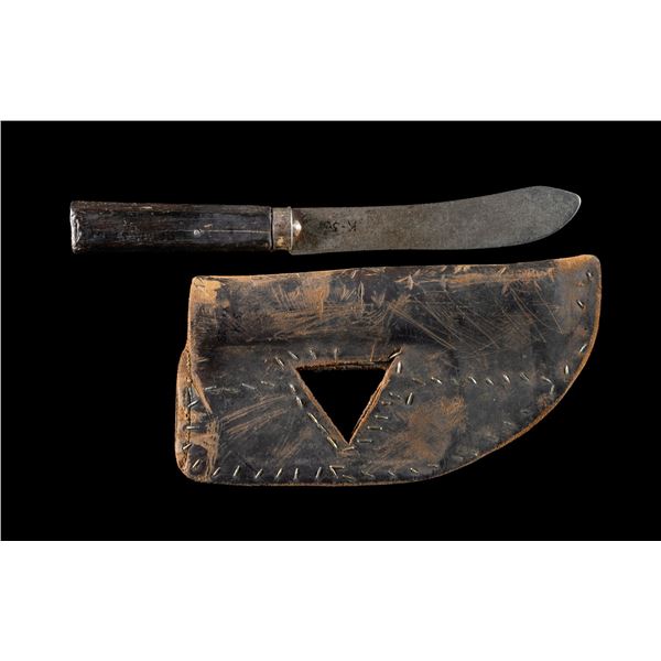 NORTHERN PLAINS STYLE TACKED & SLOTTED KNIFE