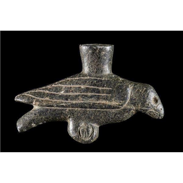 CARVED CHEROKEE SOAPSTONE EFFIGY PIPE FROM JOHN