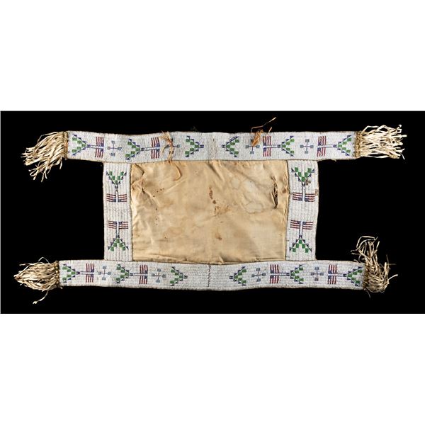 ATTRACTIVE & RARE SIOUX PICTORIAL BEADED SADDLE
