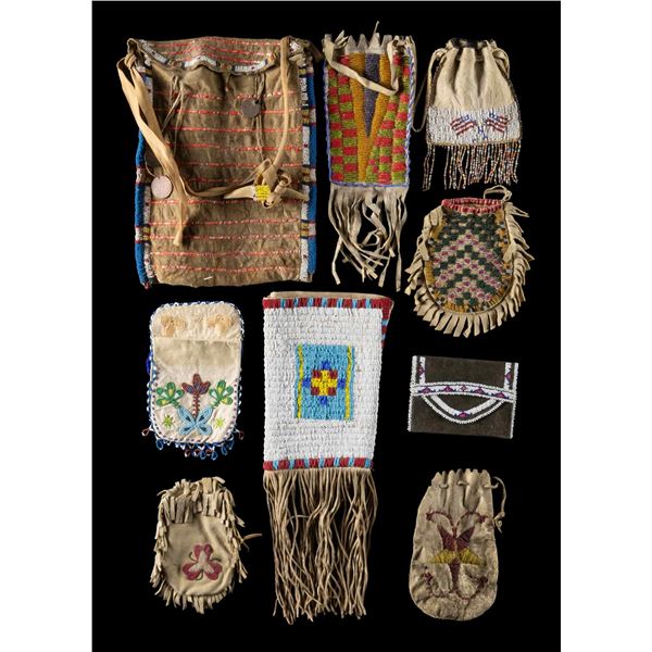 NINE BEAD DECORATED NATIVE AMERICAN WHIMSEY &