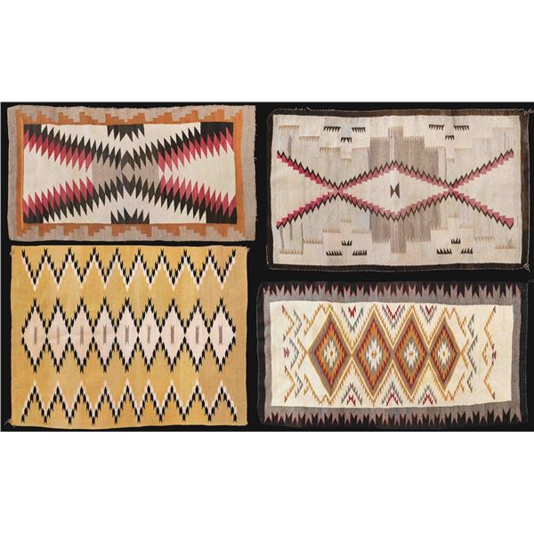 FOUR NAVAHO WEAVINGS.