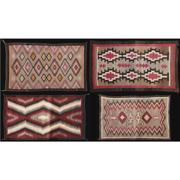 FOUR NAVAHO WEAVINGS.