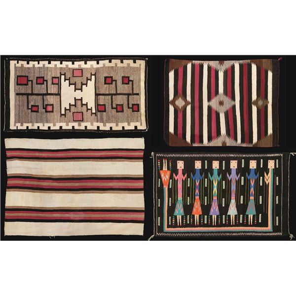 FOUR NAVAHO & SOUTHWEST STYLE WEAVINGS.