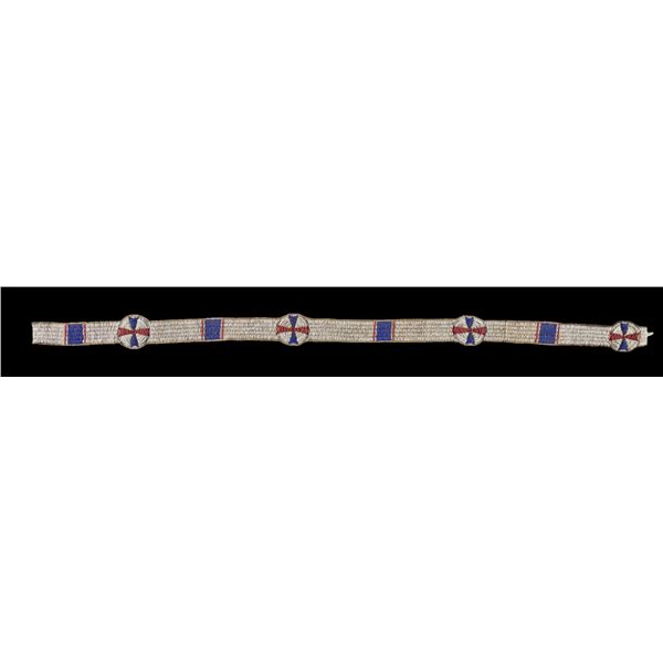 19th CENTURY CHEYENNE BEADED BLANKET STRIP.