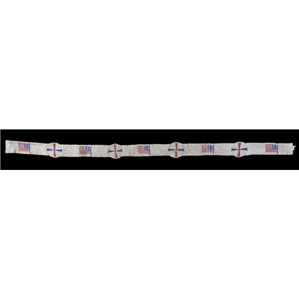 SIOUX BEAD DECORATED BLANKET STRIP WITH RARE