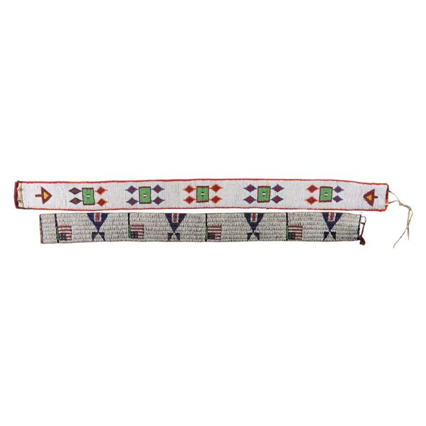 NATIVE AMERICAN PLAINS PICTORIAL BEADED BELTS.