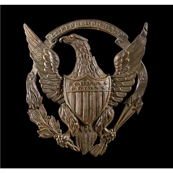 SCARCE EARLY STAMPED BRASS EAGLE FOR 1872 CAVALRY