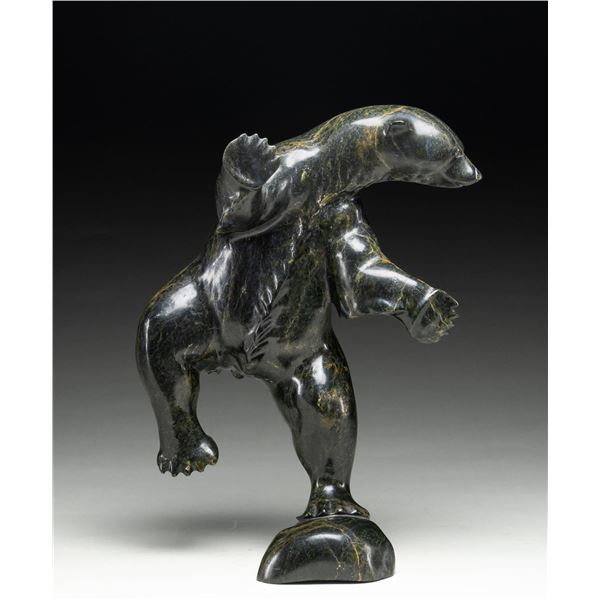 INUIT SCULPTURE "DANCING BEAR" by DAVIE ATCHEALAK.