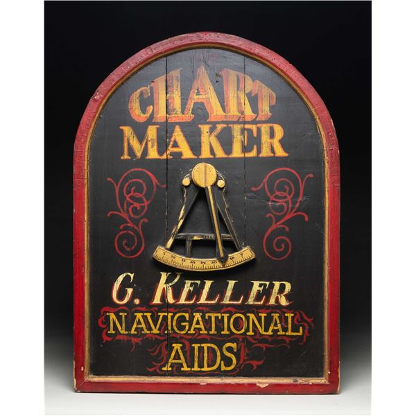 CHART MAKER G. KELLER NAVIGATIONAL AIDS SIGN.