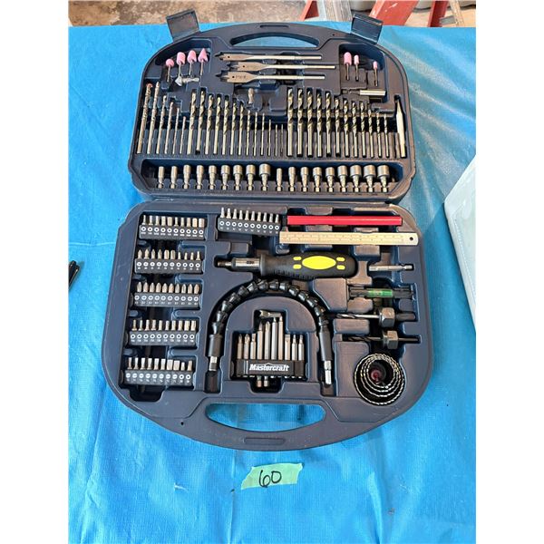 MASTERCRAFT INCLUDES DRILL BITS, SOCKETS, DRIVER BITS AND HAND DRIVER SCREWDRIVER BIT SET