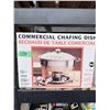 Image 1 : STAINLESS STEEL CHAFING DISH 18/10 STAINLESS STEEL WITH TEMPERED GLASS LID AND FUEL HOLDER