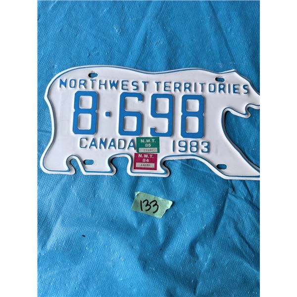 1983 NORTHWEST TERRITORIES CANADA LICENSE PLATE