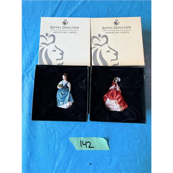 ROYAL DOULTON MINIATURE LADIES CERAMIC FIGURINE SET