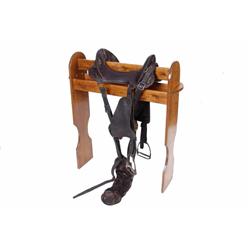 Early 1915 Saddle Complete with US marked 1915 stirrups, chinch and fenders, 11 1/2" seat with brass