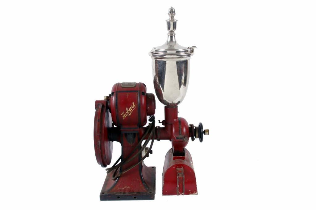 Hobart Coffee Grinder Country Store Hobart coffee grinder, electric, original red paint with chrome