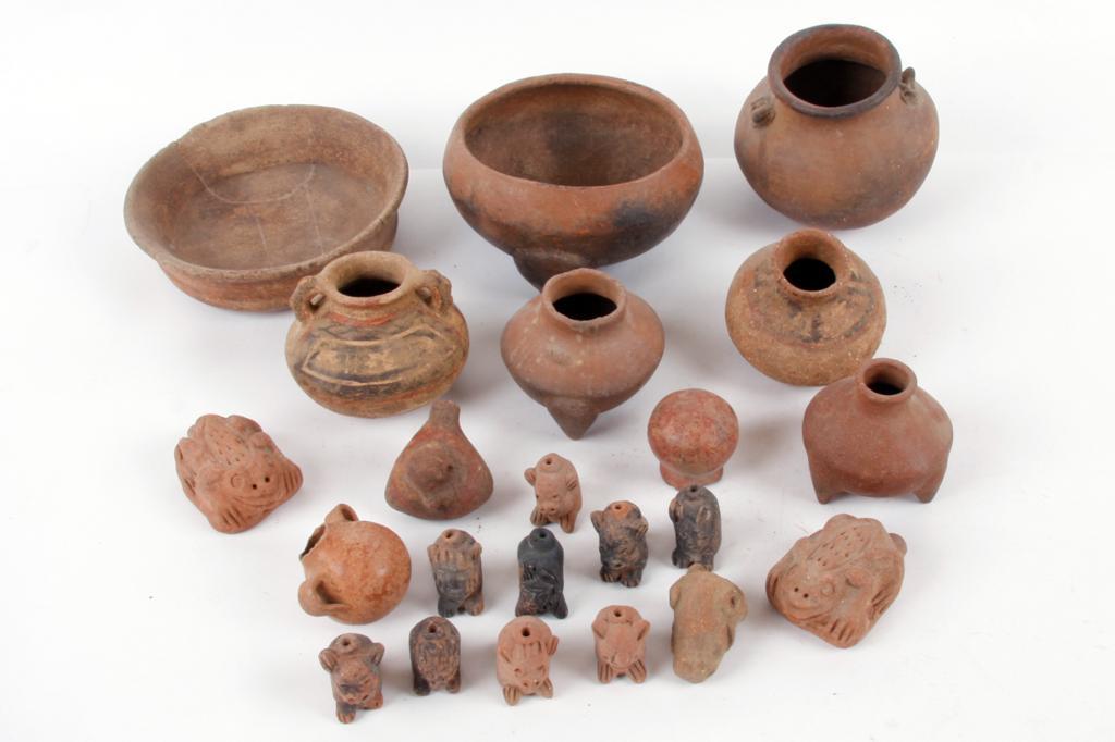 Lot of Authentic PreColumbian Artifacts including effigies, pots