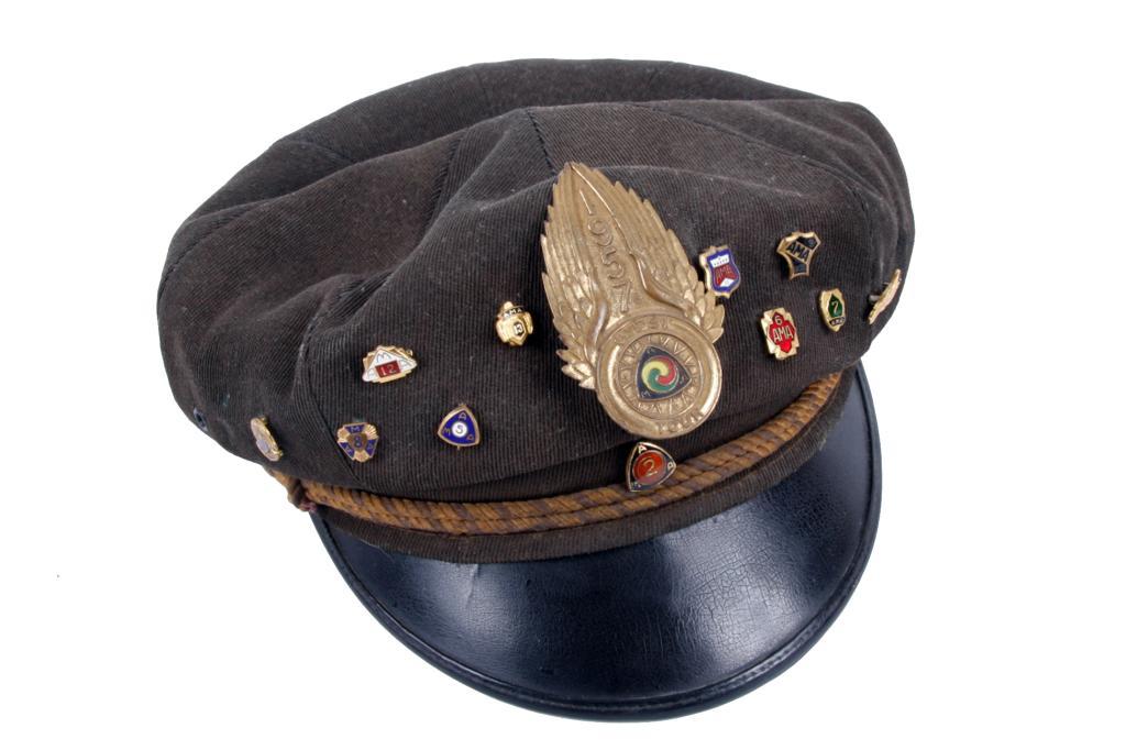 Rare Motorcycle Cap with 1957 Gypsy Tour showing winged wheel, circa ...