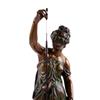 Image 2 : Magnificent French Silk String Swinger statue clock. A fine porcelain dial clock that runs and chime