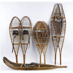 Lot of Four Antique Snow Shoes
