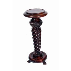 Mahogany Barley Twist Pedestal with ball and claw feet; 36" tallwith ball and claw feet; 36" tall