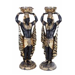 Collection of Two Egyptian Synthetic Planters the kind used in the Luxor Casino in Las Vegas.the kin