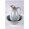 Image 1 : Ironstone China Slop Jar & Pitcher White Etrovia Works set with crackilyn finish. The slop jar has s