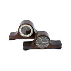 Lot of Two German Mantle Clocks Napoleon hat style, and Eight-Day Chime StrikeNapoleon hat style, an