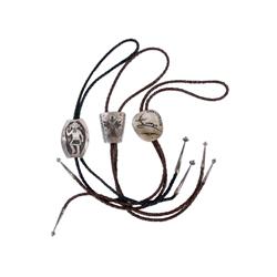 Lot of Three Sterling Silver Bolo Ties including 2 stamped "Bennett"including 2 stamped "Bennett"