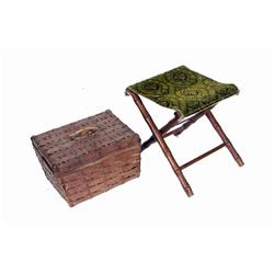 Picnic Basket & Folding Carpet Stool