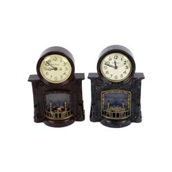 Lot of Two Master Crafter Fireplace Clocks