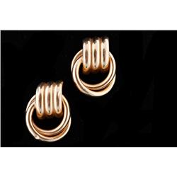 Pair of Ladies 14K Yellow Gold Earrings weight is 6.76R melt is $ 143.00.weight is 6.76R melt is $ 1