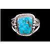 Image 1 : Old Pawn Ladies Turquoise Cuff Bracelet Set in silver signed on back.Set in silver signed on back.