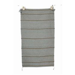 All Natural Navajo Style Saddle Blanket approx 54 1/2" X 31", near mint condition with attached leat