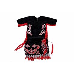 Embroidered Velvet Indian Vest and Dress 1940-1960s. Oklahoma.1940-1960s. Oklahoma.